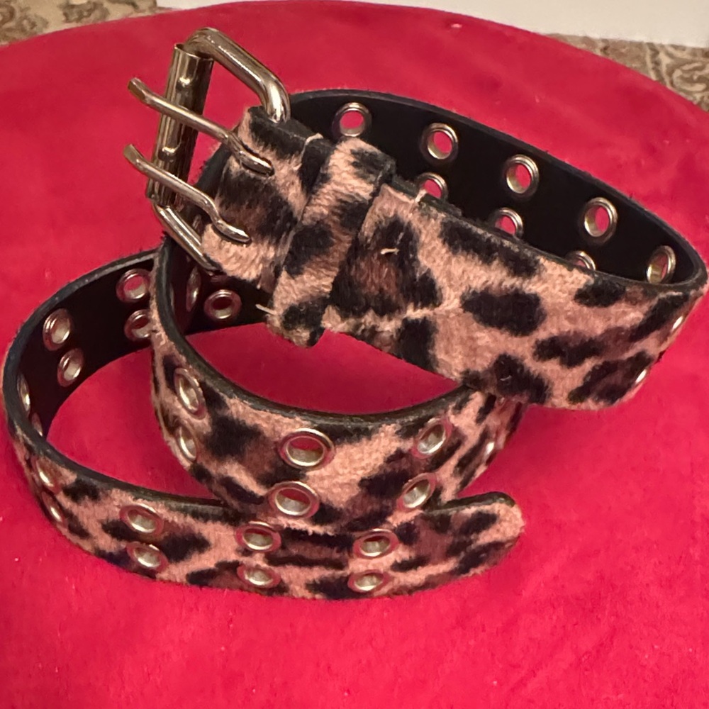 TILT Animal Print Belt with Metallic Buckle